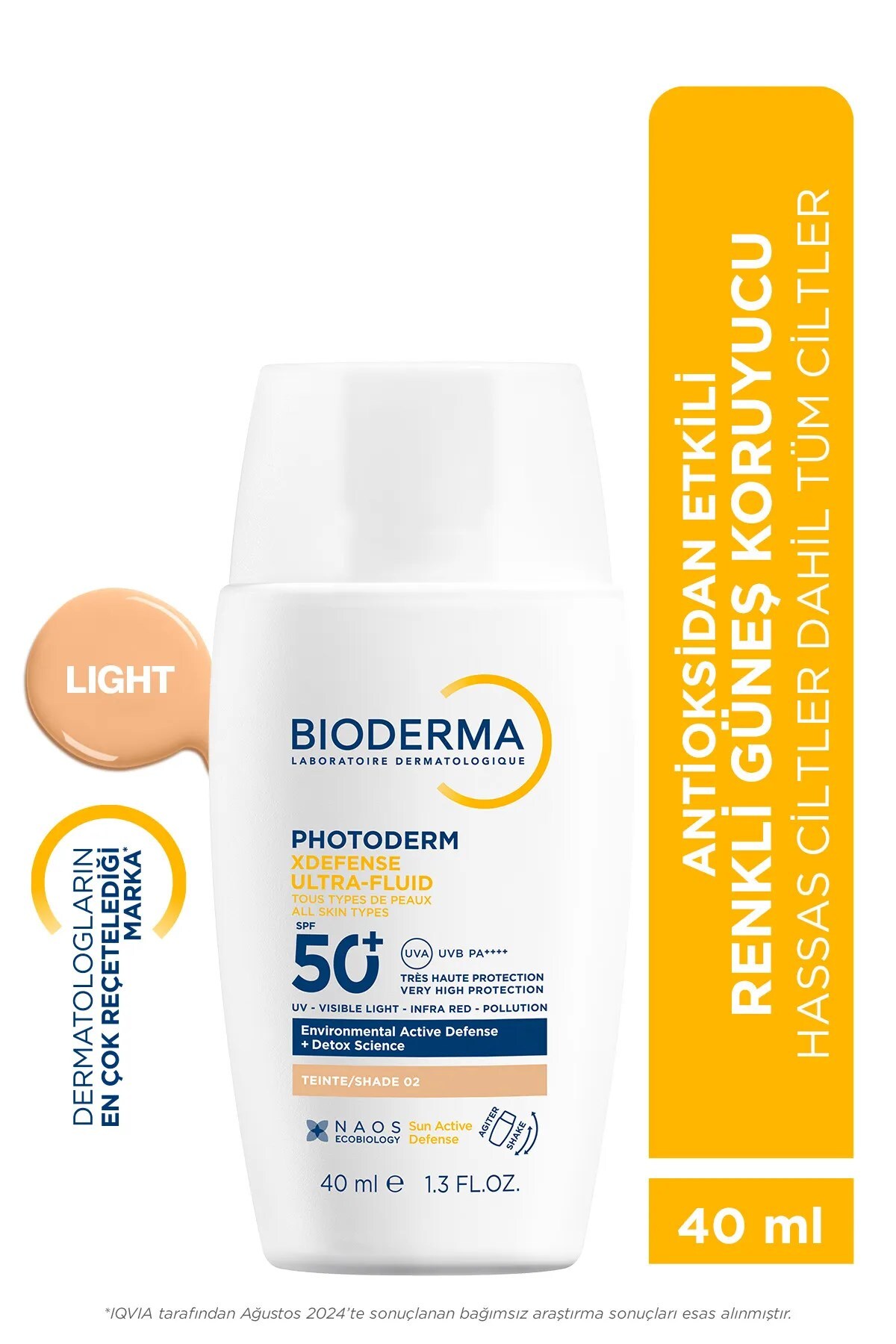 Bioderma Photoderm XDefense Spf50+ Tüm Cilt Tipleri Antioksidan Etkili Renkli Güneş Kremi Light 40ml - 1