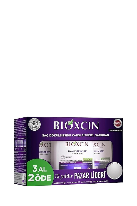 Bioxcin Siyah Sarımsaklı Şampuan 3x300 ml - 1