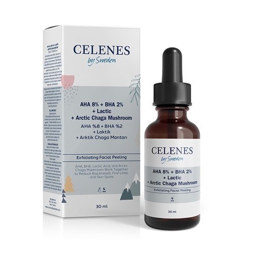 Celenes Aha 8% Bha 2% Arctic Chaga Mushroom Lactic Yüz Serumu 30 ml - 1