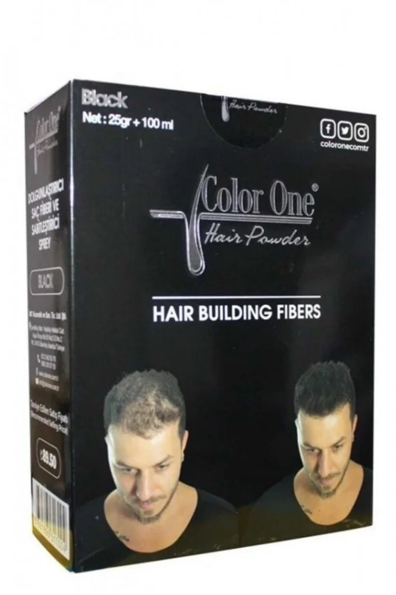 Color One Hair Building Saç Fiber Sprey Siyah 25 g - 1