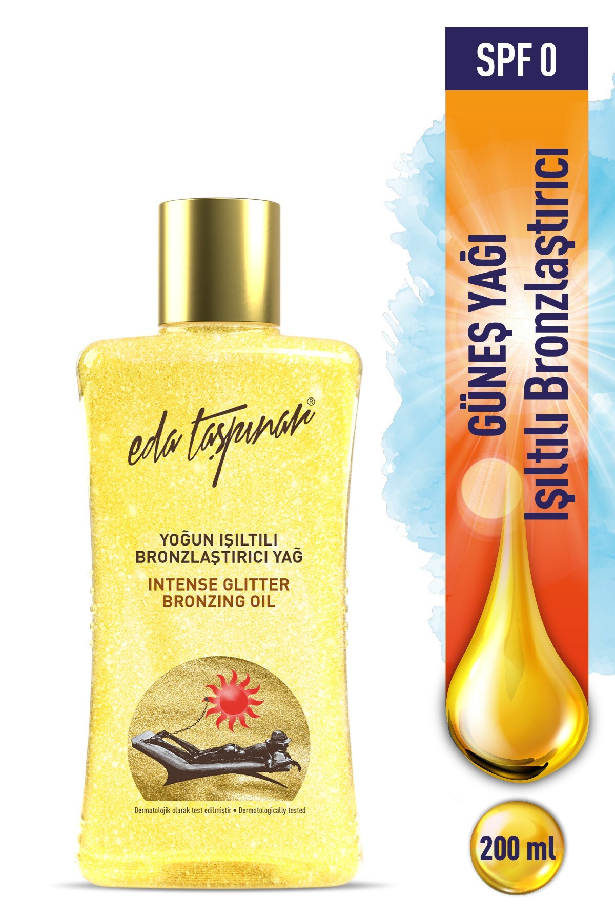 Eda Taşpınar Yoğun Bronzlaştırıcı Işıltılı Yağ 200 ml - 1