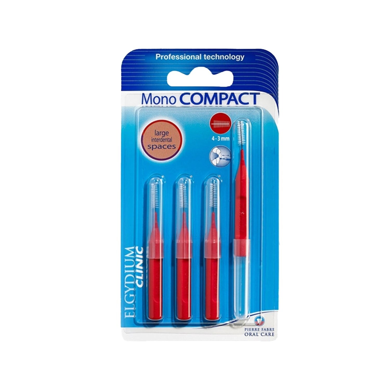 Elgydium Clinic Mono Compact Kırmızı Arayüz Fırçası - 1