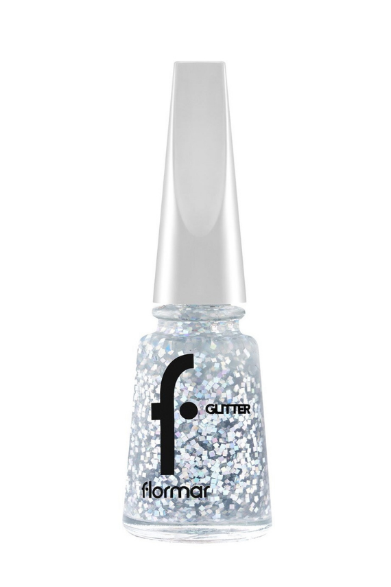 Flormar Glitter Yarı Transparan Parlak Bitişli Simli Oje 11 ml | 41 Colorjoy - 1