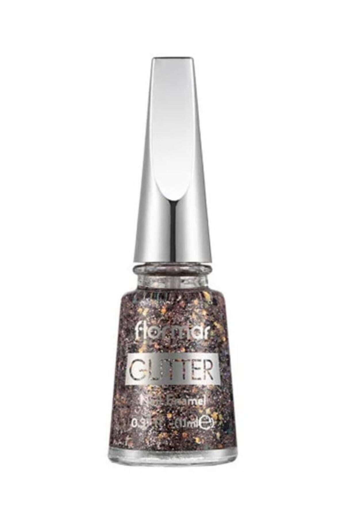 Flormar Glitter Yarı Transparan Parlak Bitişli Simli Oje 11 ml | 42 Copper - 1