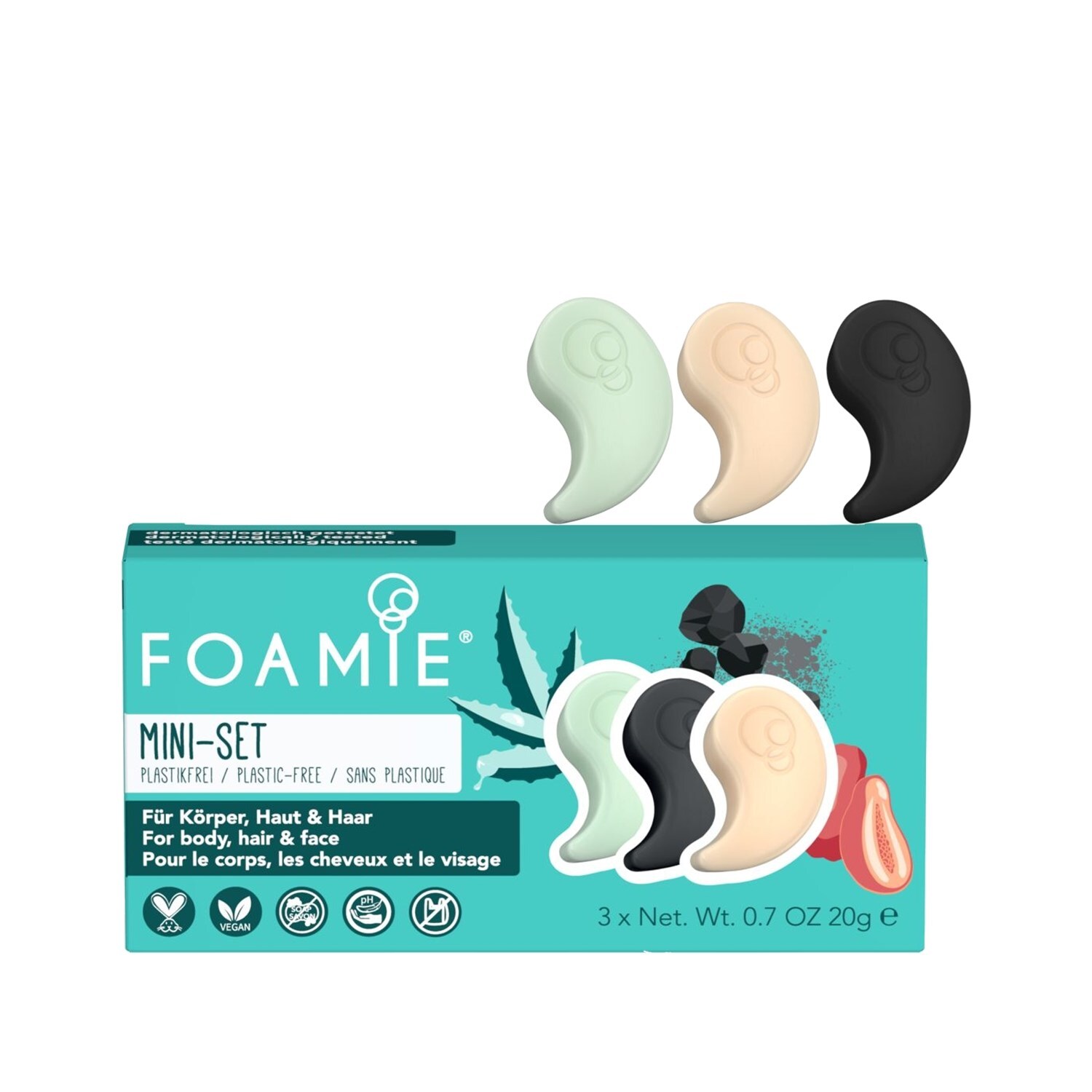 Foamie Cilt ve Vücut Bakım Katı Sabun Seyahat Boyu Set 3x20 g - 1