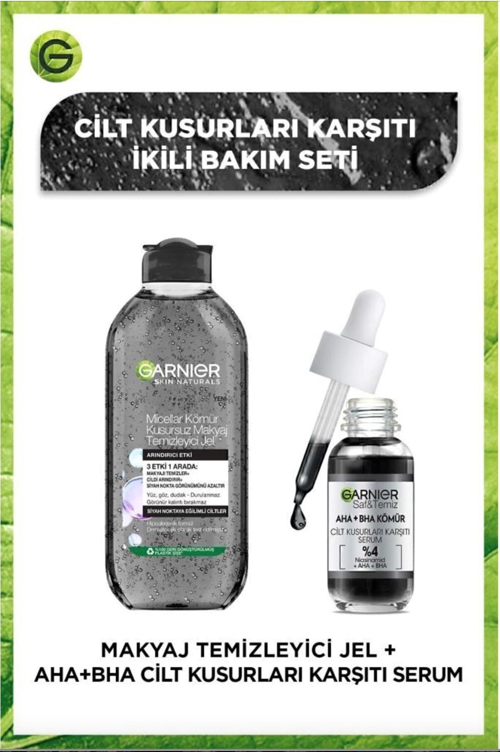 Garnier Cilt Kusurları Serum 30 Ml & Makyaj Temizleyici Jel 400 Ml - 1
