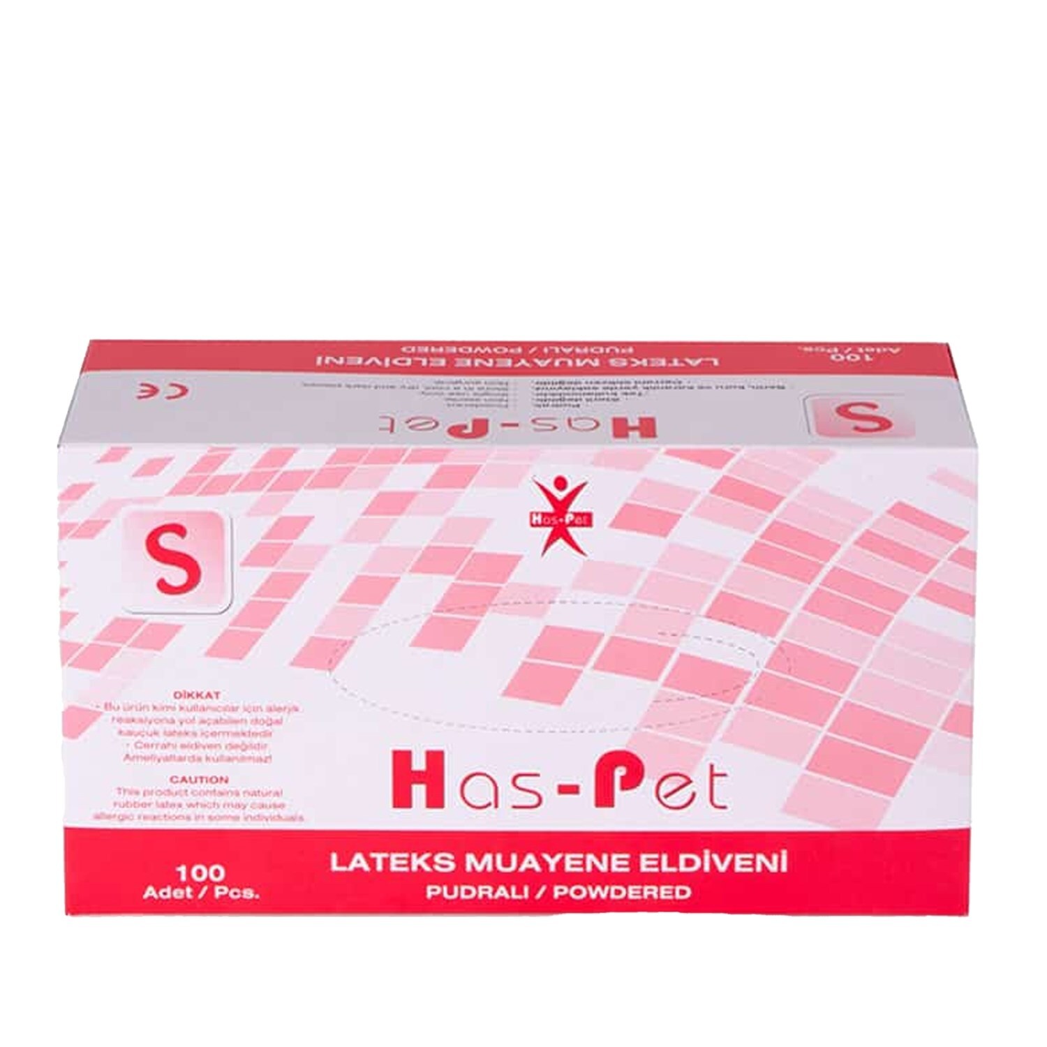 Has-Pet Lateks Muayene Eldiveni Pudralı Small 100 Adet - 1