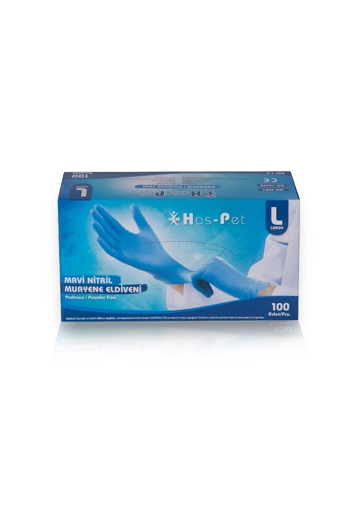 Has-Pet Nitril Muayene Eldiveni Mavi Large 100 Adet - 1