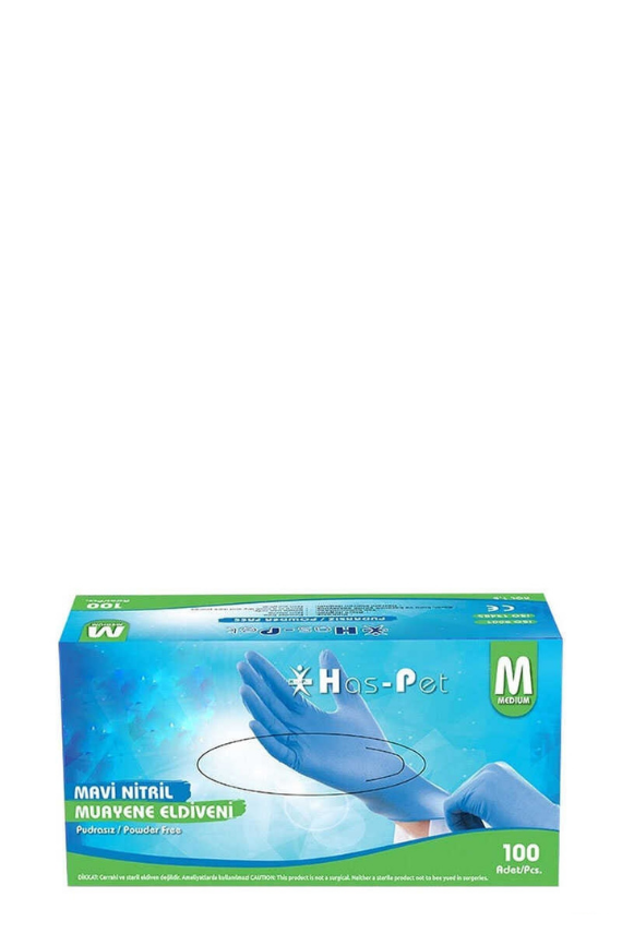 Has-Pet Nitril Muayene Eldiveni Mavi Medium 100 Adet - 1