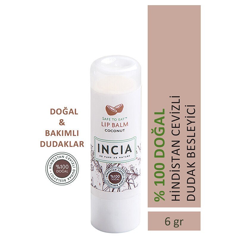 INCIA %100 Doğal Hindistan Cevizli Dudak Besleyici 6g - 1