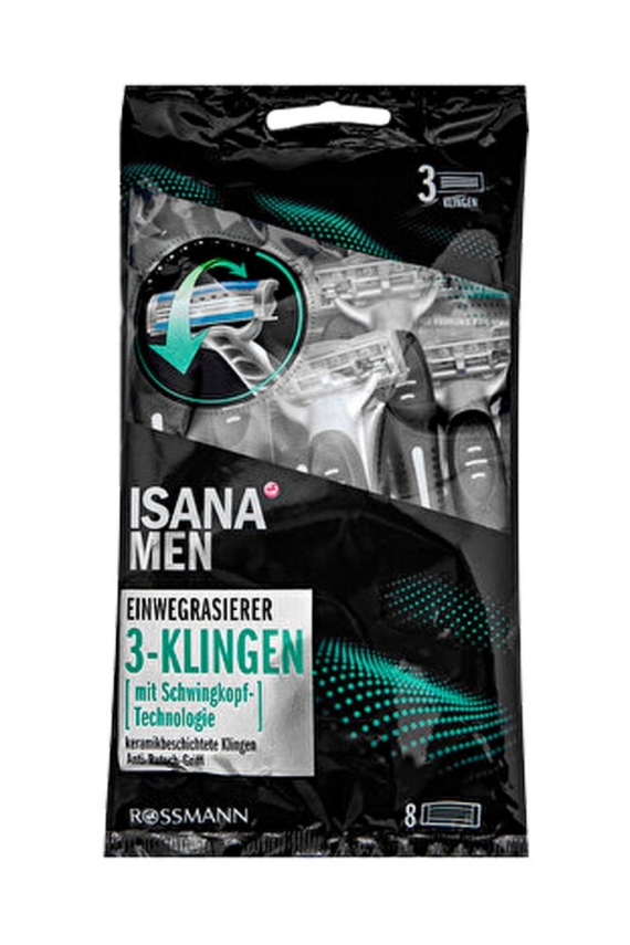 Isana Men Tek Kullanımlık Tıraş Bıçağı 3 Bıçaklı 8'li - 1