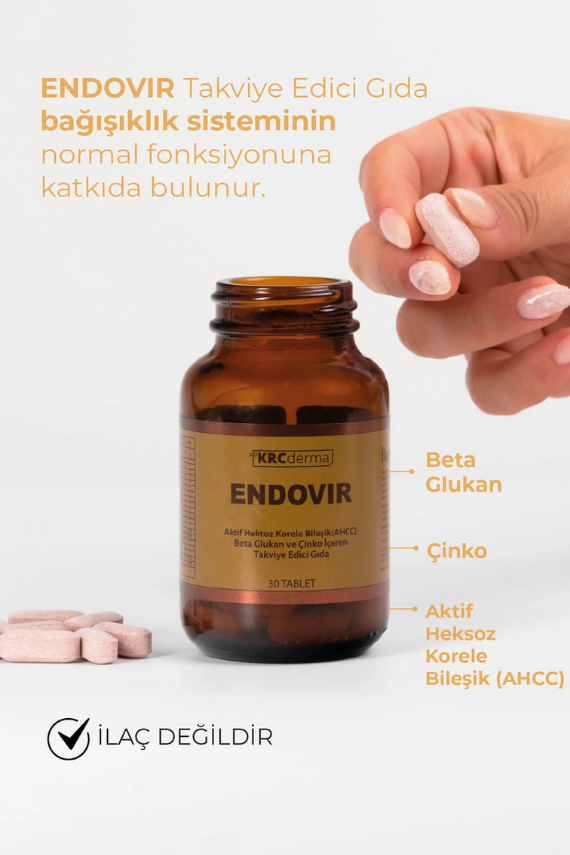 KRCDerma Endovir AHCC Immun Destekleyici Tablet - 3