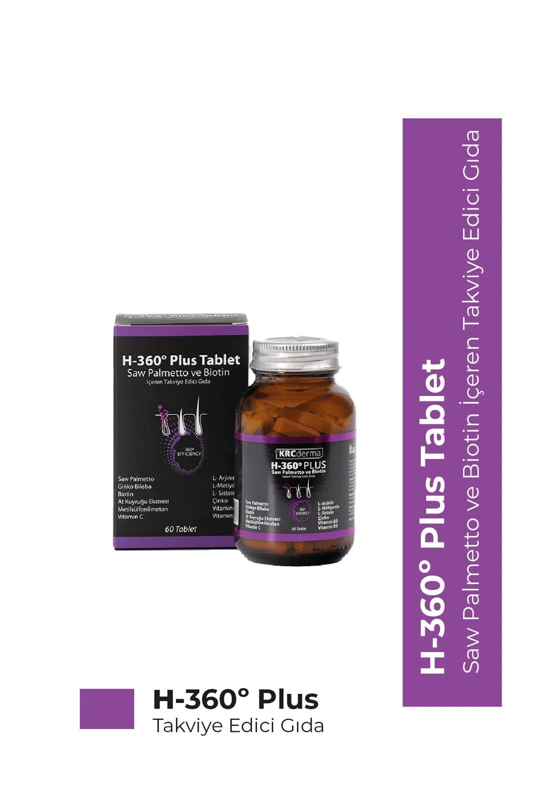 KRCDerma H-360 Plus Saçları ve Tırnakları Besleyip Güçlenmelerine Yardımcı Tablet - 1