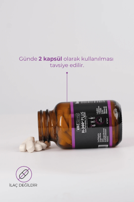KRCDerma H-360 Plus Saçları ve Tırnakları Besleyip Güçlenmelerine Yardımcı Tablet - 3