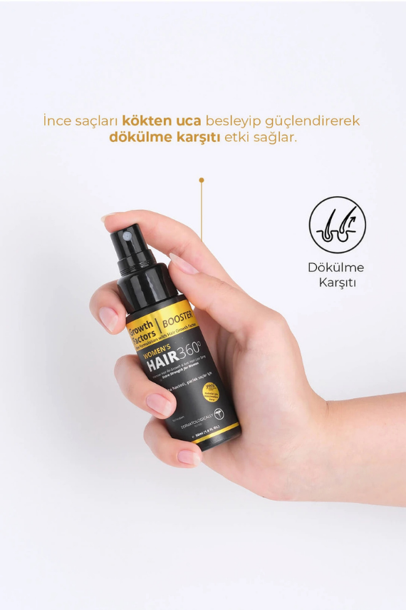 KRCDerma Kadınlar İçin Saç Dökülme Spreyi - Growth Factors Booster – Women’s - 3