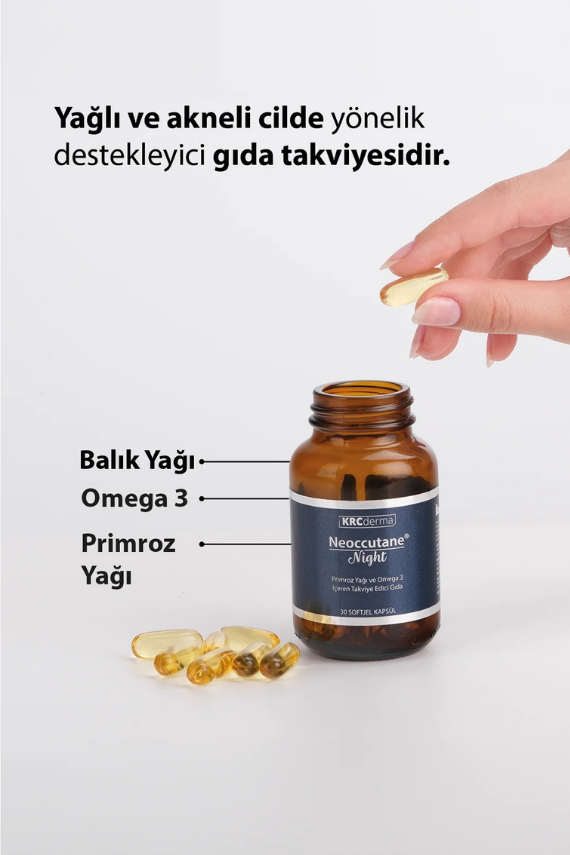 KRCDerma Neoccutane Yağlı ve Aknelli Cilde Yönelik Gece Tableti - 3