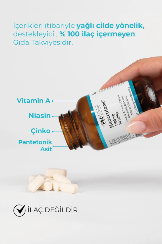 KRCDerma Neoccutane Yağlı ve Aknelli Cilde Yönelik Tablet - 2
