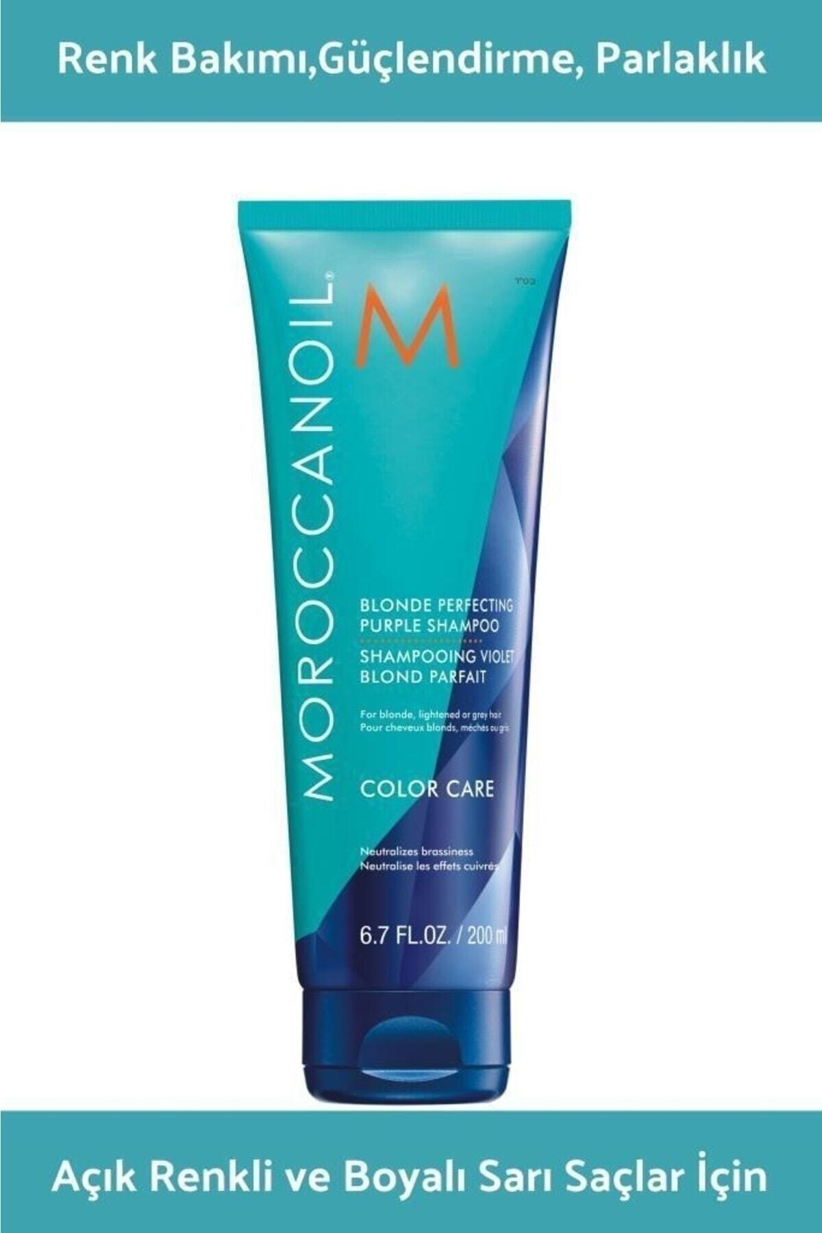 MOROCCANOIL Color Care Blonde Perfecting Sarı ve Gri Saçlar İçin Mor Şampuan 200 ml - 1