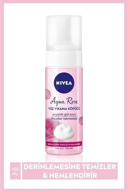 Nivea Aqua Rose Gül Suyu İçeren Yüz Yıkama Köpüğü 150 ml - 1