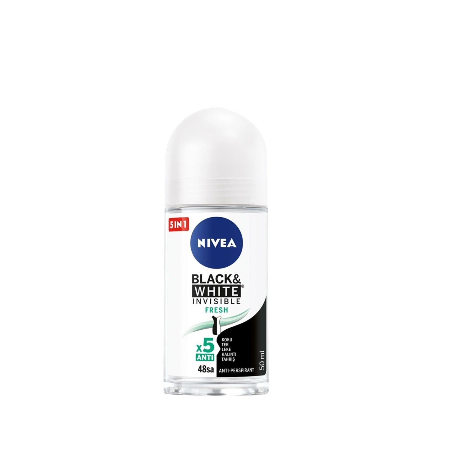 Nivea Black&White Fresh Kadın Roll-On Deodorant 50 ml - 1