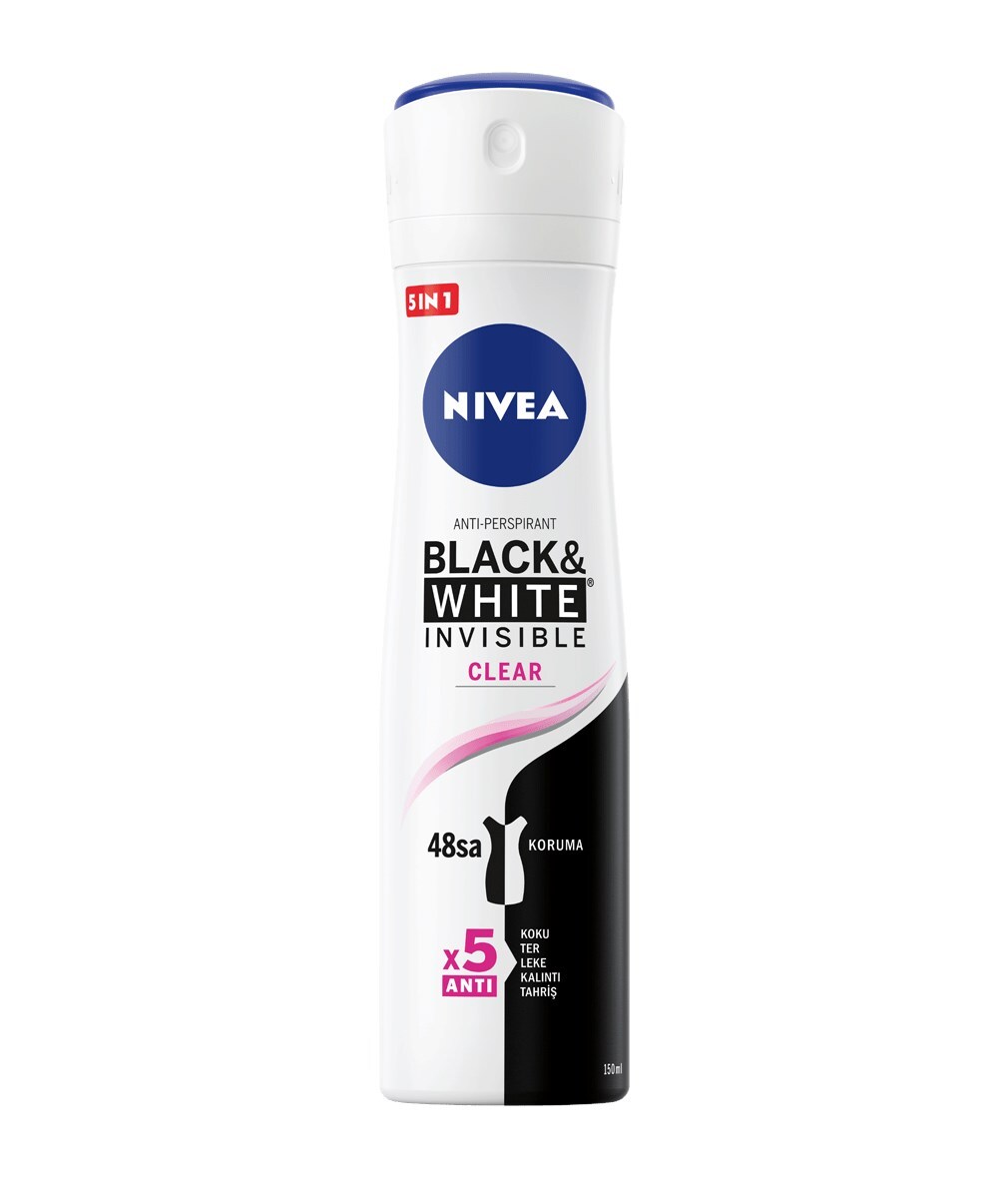 Nivea Invisible Black&White Clear Sprey 150 ml - 1