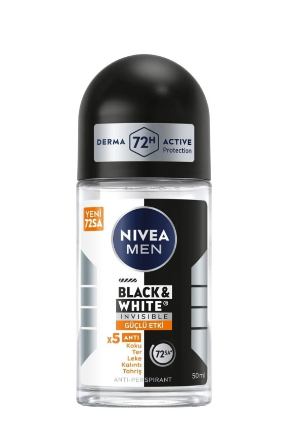 Nivea Men Black & White Güçlü Etki Erkek Roll-On Deodorant 50 ml - 1