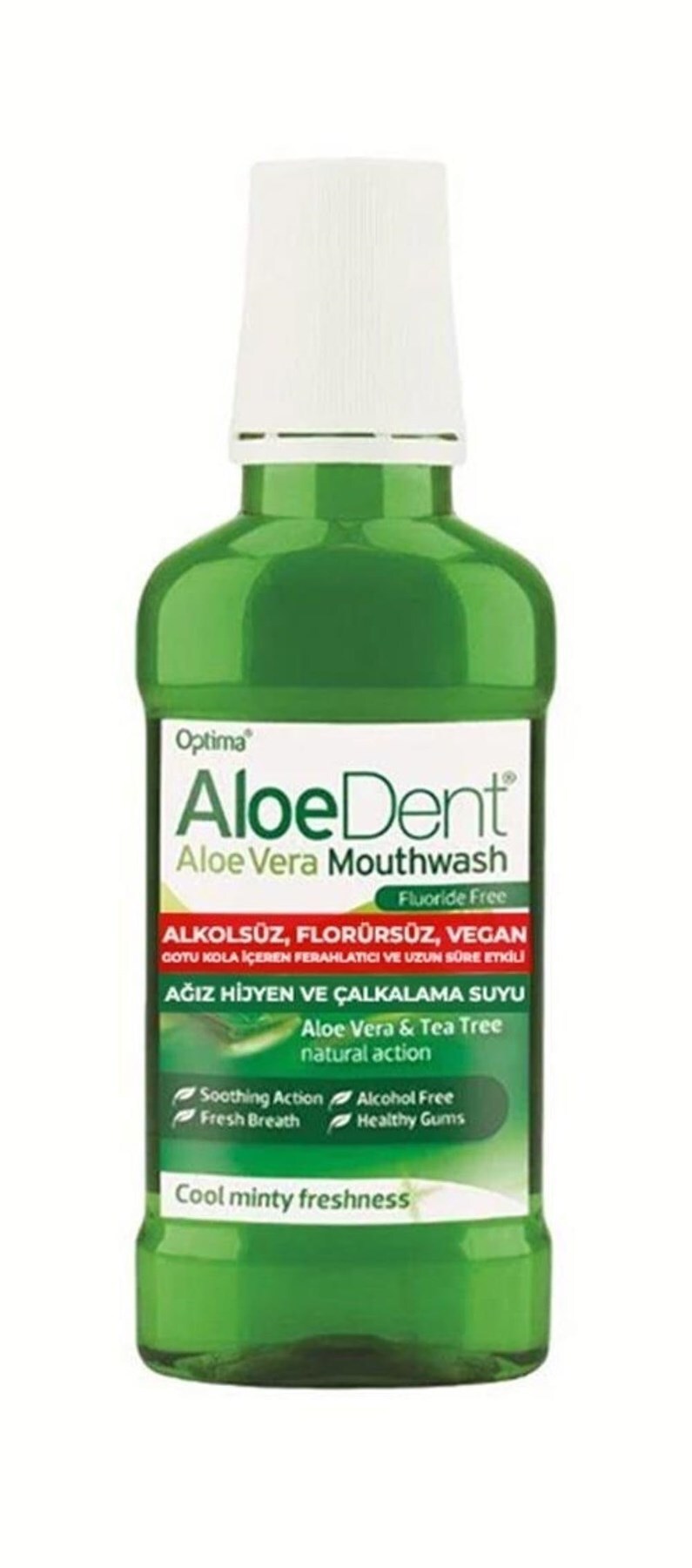 Optima Aloe Dent Alkolsüz ve Florürsüz Ferahlatıcı Ağız Bakım Suyu 250 ml - 1