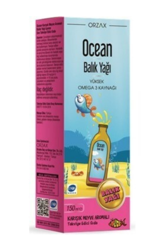 Orzax Ocean Balık Yağı Omega3 Şurup Karışık Meyve Aromalı 150 ml - 1