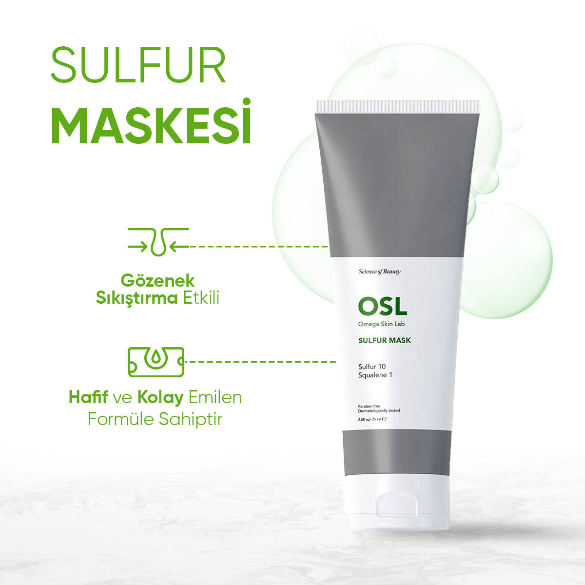 OSL Omega Skin Lab Akneye Eğilimli ve Kızarıklık İçin Sülfür Krem Maske - Sulfur Mask 75ml - 3