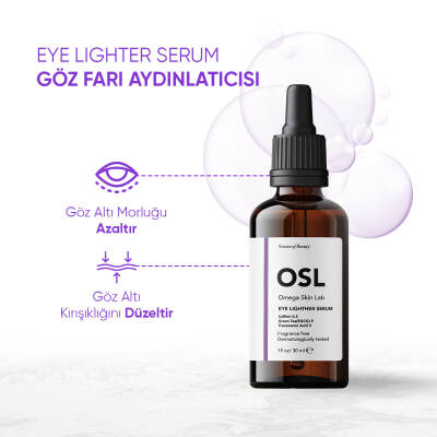 OSL Omega Skin Lab Göz Altı Morluğu, Aydınlatıcı ve Kırışıklık Için Göz Çevresi Serumu 30ml - 3