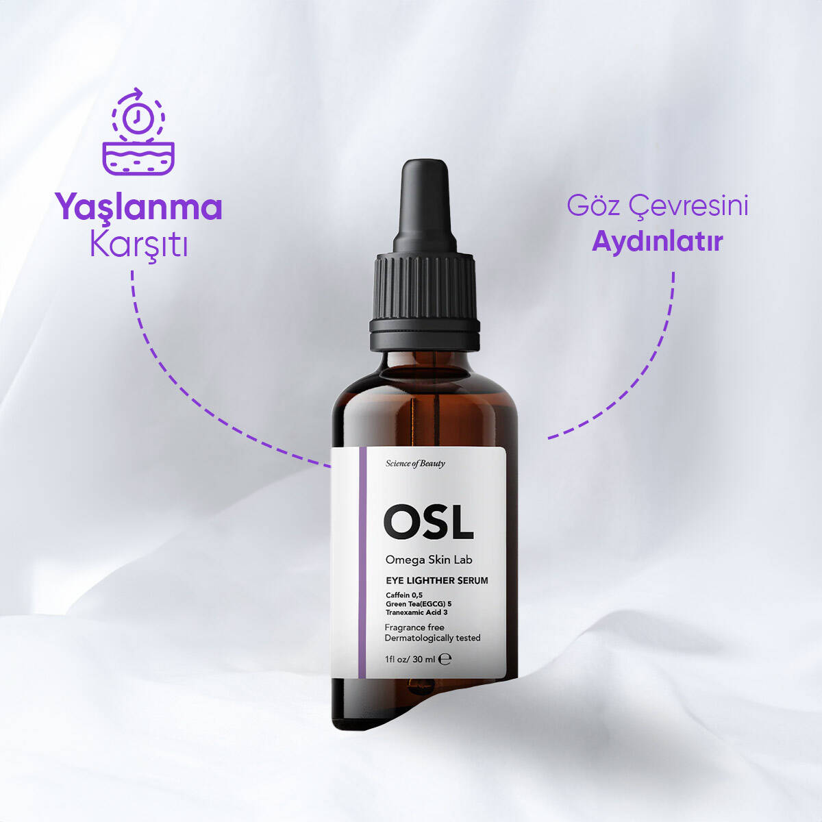 OSL Omega Skin Lab Göz Altı Morluğu, Aydınlatıcı ve Kırışıklık Için Göz Çevresi Serumu 30ml - 4