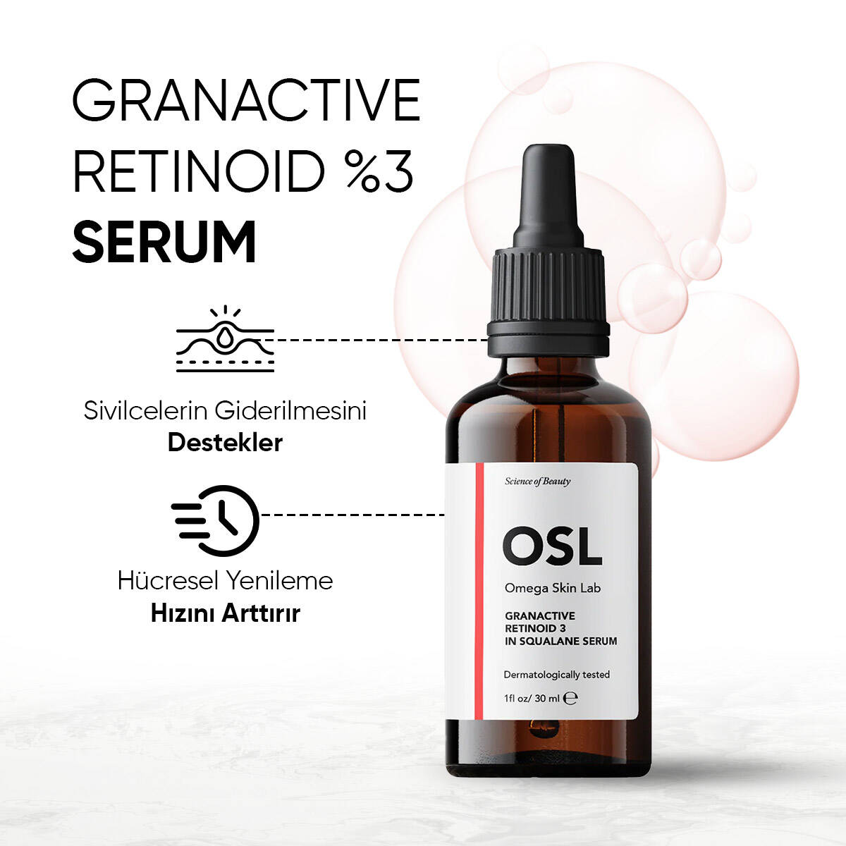 OSL Omega Skin Lab Güçlü Yaşlanma Karşıtı Granactive Retinoid İçeren Gece Serumu 3 In Squalene 30ml - 3