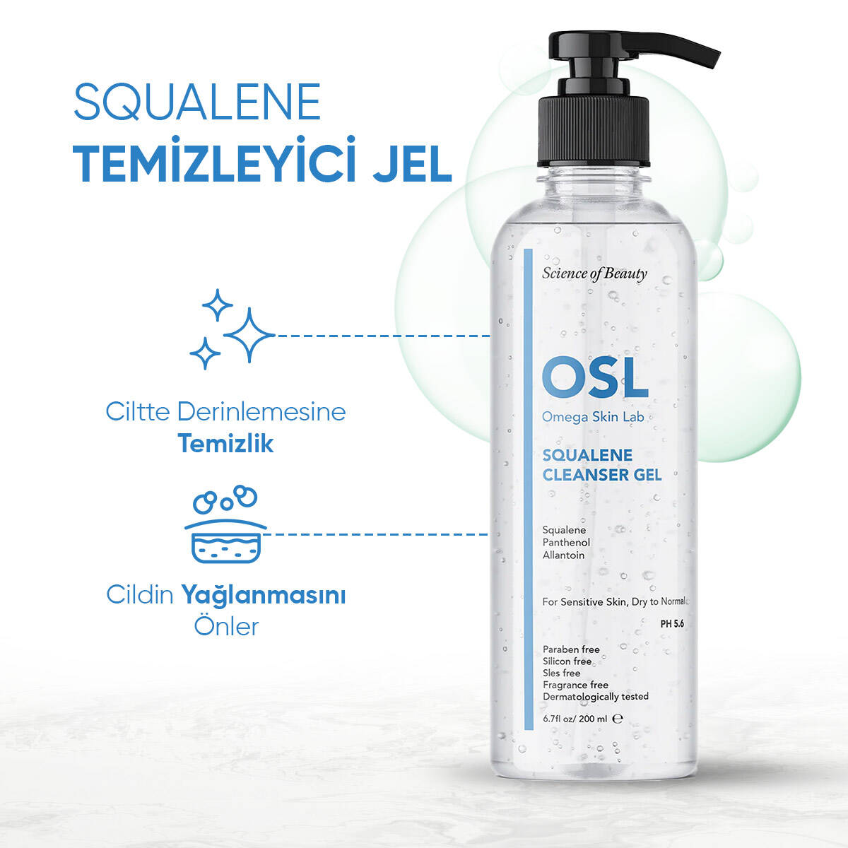 OSL Omega Skin Lab Hassas ve Kuru Ciltler İçin Makyaj ve Yüz Temizleme Jeli 200ml - 3