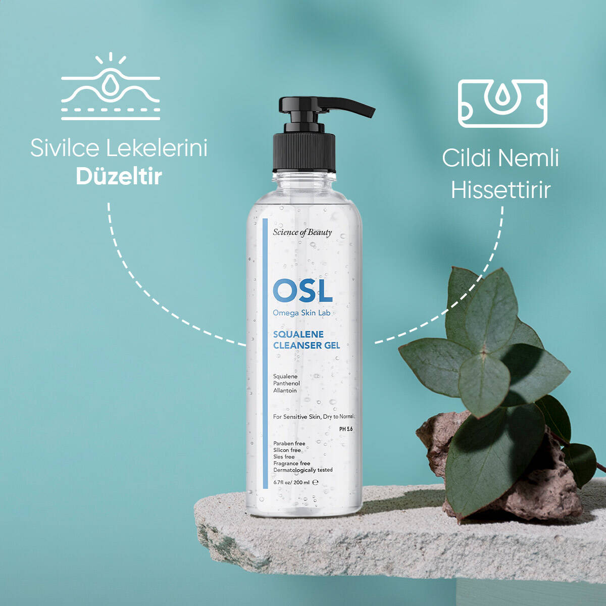 OSL Omega Skin Lab Hassas ve Kuru Ciltler İçin Makyaj ve Yüz Temizleme Jeli 200ml - 4