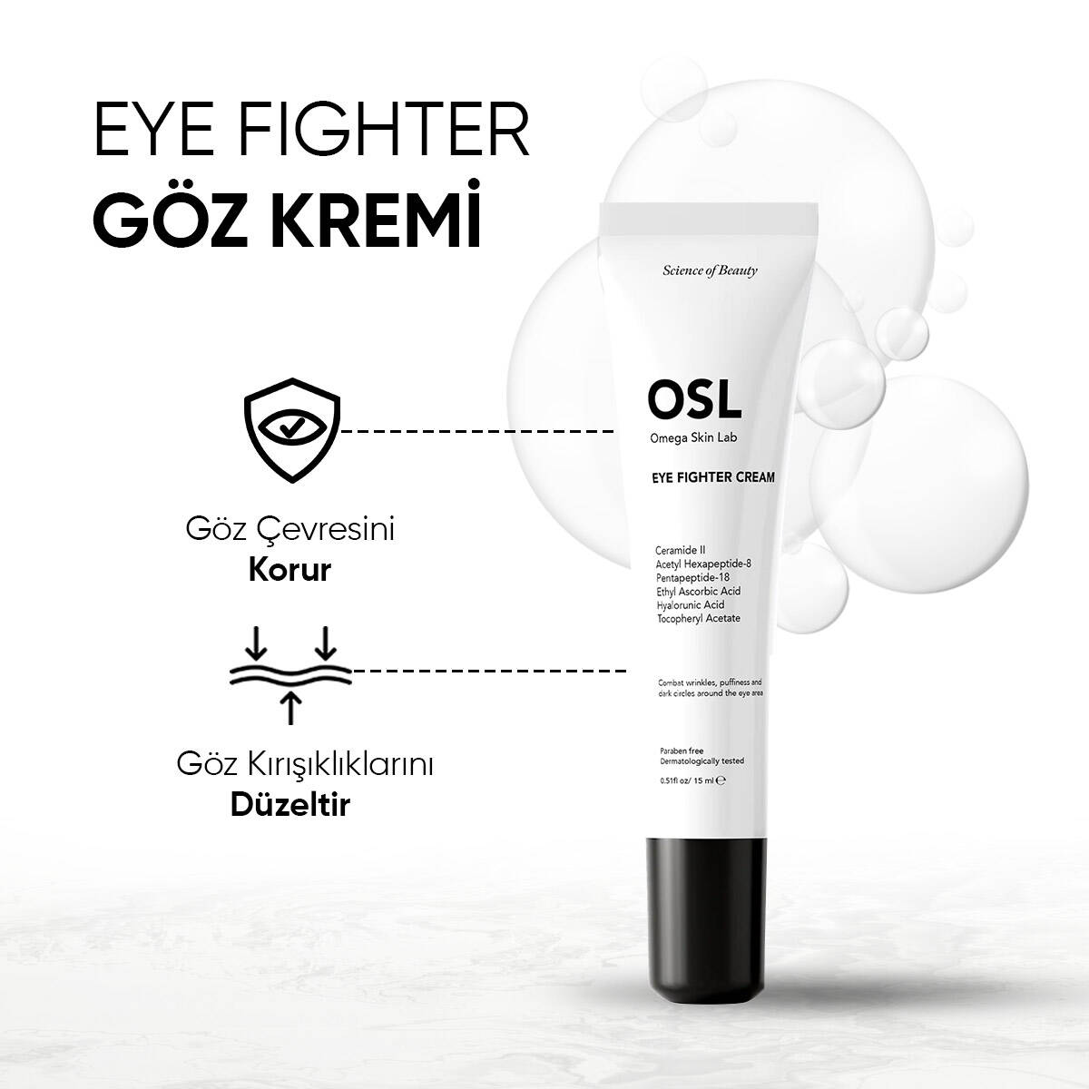 OSL Omega Skin Lab Kırışıklık, Şişlik Ve Koyu Halkalar Için Göz Çevresi Kremi 15ml - 3