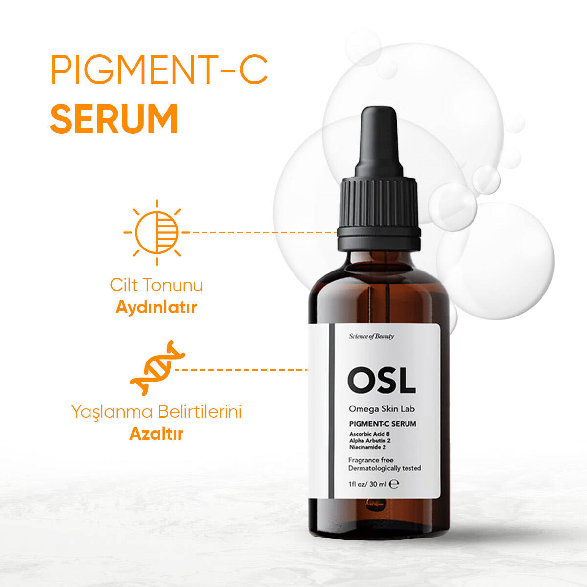 OSL Omega Skin Lab Leke Açıcı ve Aydınlatıcı Serum - Pigment-C Serum 30ml - 3