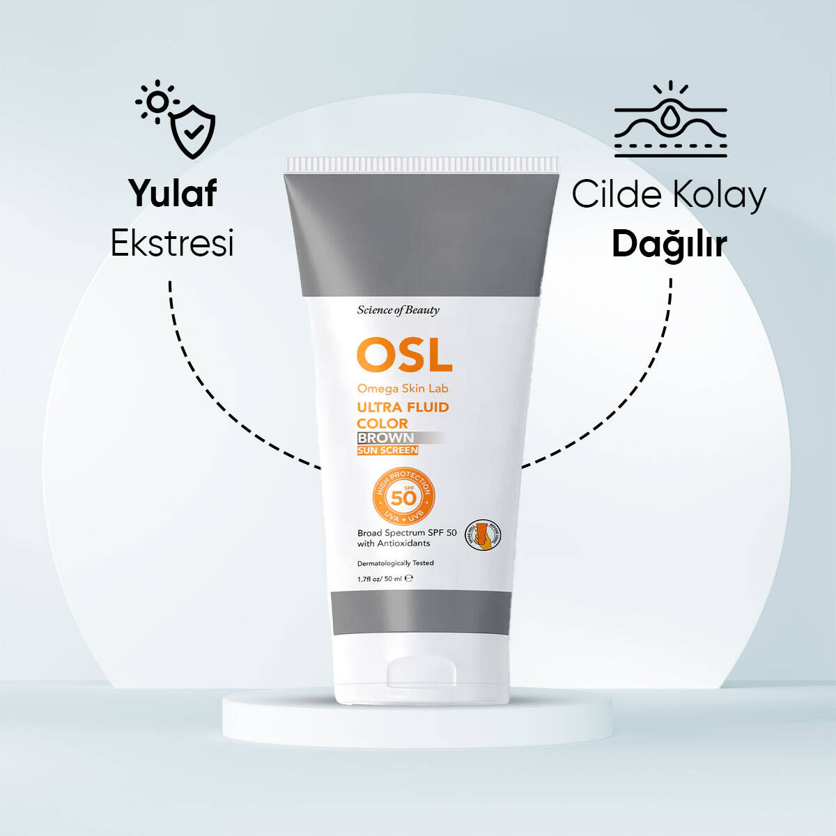 OSL Omega Skin Lab Renkli Güneş Koruyucu Spf 50 Koyu Tenliler Için Güneş Kremi 50 ml - 4