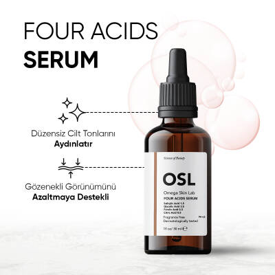 OSL Omega Skin Lab Sebum Dengesi, Gözenek, Kırışıklık ve Leke Karşıtı Serum - Four Acids Serum 30ml - 3
