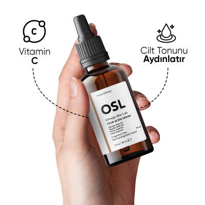 OSL Omega Skin Lab Sebum Dengesi, Gözenek, Kırışıklık ve Leke Karşıtı Serum - Four Acids Serum 30ml - 4