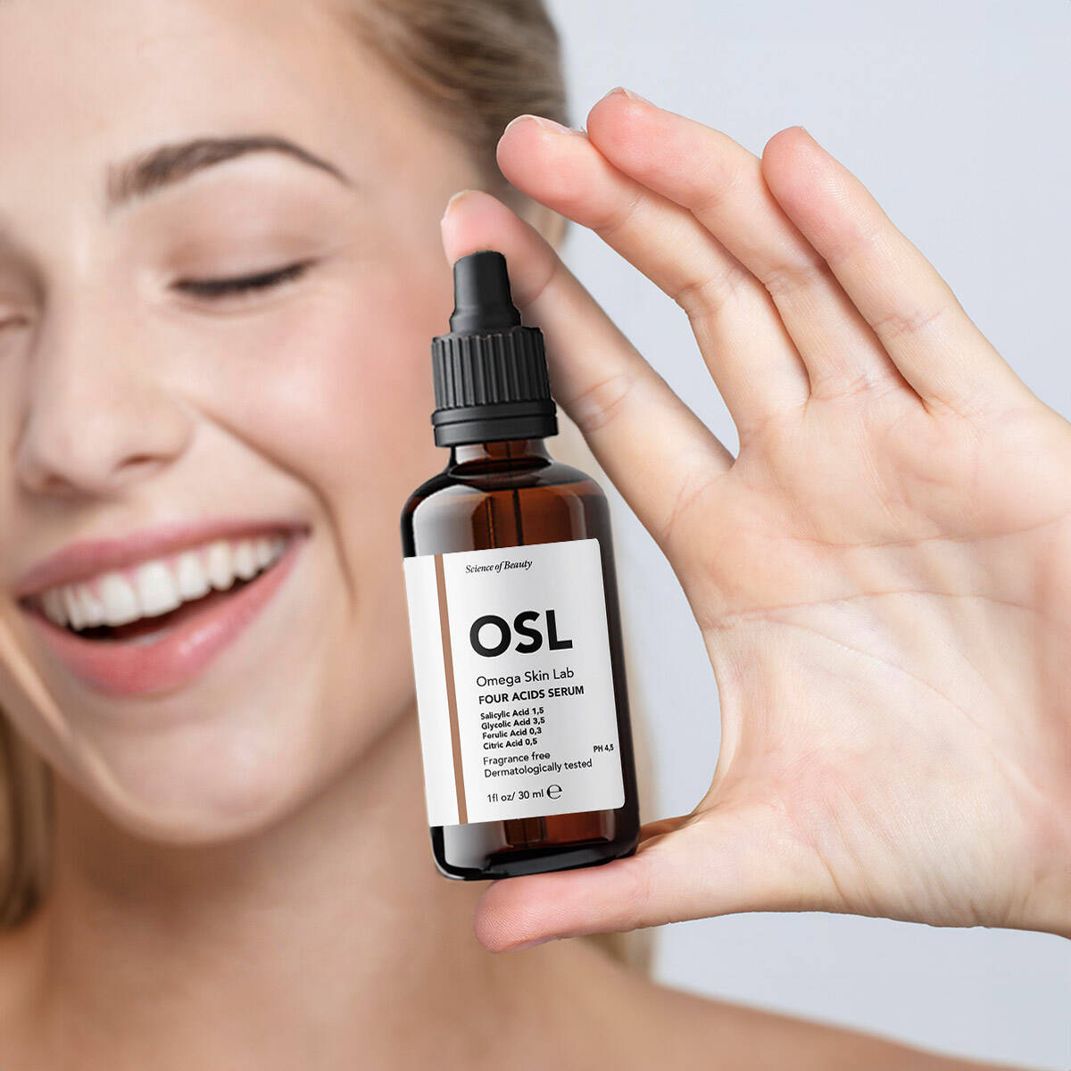 OSL Omega Skin Lab Sebum Dengesi, Gözenek, Kırışıklık ve Leke Karşıtı Serum - Four Acids Serum 30ml - 5