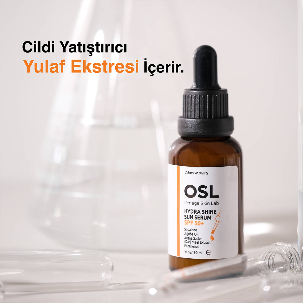 OSL Omega Skin Lab Spf50 Nemlendirici Güneş Koruyucu Serum - Hydra Shine Sun Serum Spf50 30ml - 3