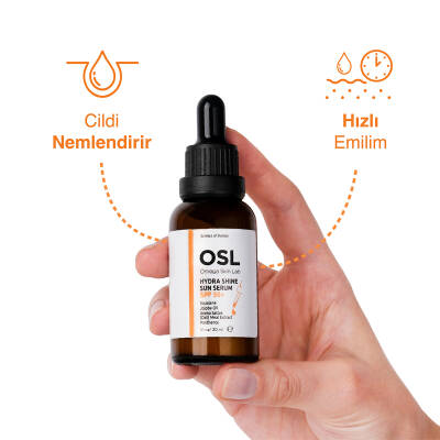 OSL Omega Skin Lab Spf50 Nemlendirici Güneş Koruyucu Serum - Hydra Shine Sun Serum Spf50 30ml - 4
