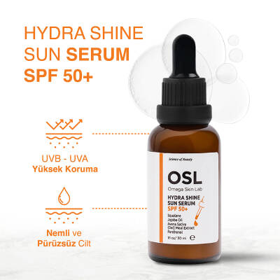 OSL Omega Skin Lab Spf50 Nemlendirici Güneş Koruyucu Serum - Hydra Shine Sun Serum Spf50 30ml - 5