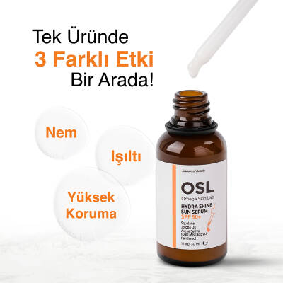 OSL Omega Skin Lab Spf50 Nemlendirici Güneş Koruyucu Serum - Hydra Shine Sun Serum Spf50 30ml - 6
