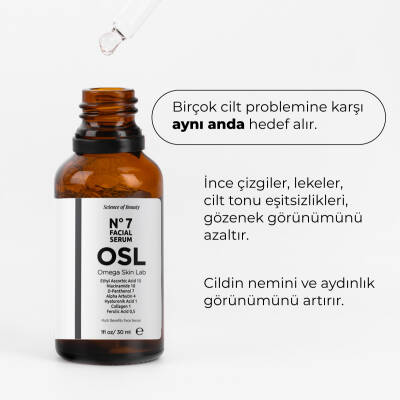 OSL Omega Skin Lab Tek Üründe 7 Aktif Cilt Bakım Serumu - No 7 Facial Serum 30ml - 7