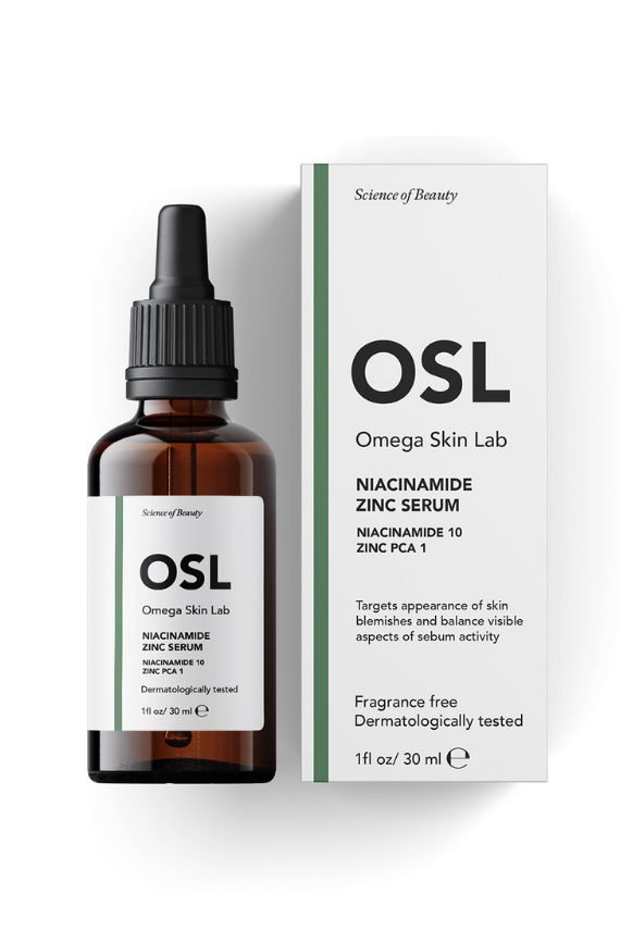 OSL Omega Skin Lab Yağlı Ciltler İçin Niasinamid ve Çinko İçeren Gözenek ve Leke Serumu 30ml - 1