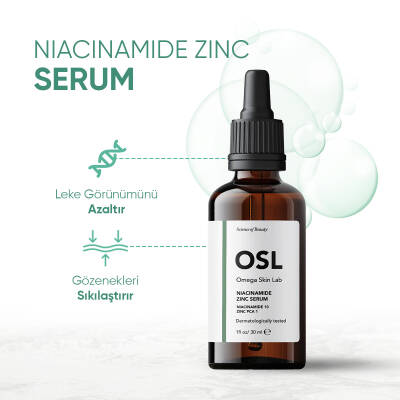OSL Omega Skin Lab Yağlı Ciltler İçin Niasinamid ve Çinko İçeren Gözenek ve Leke Serumu 30ml - 3