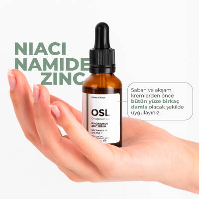 OSL Omega Skin Lab Yağlı Ciltler İçin Niasinamid ve Çinko İçeren Gözenek ve Leke Serumu 30ml - 4