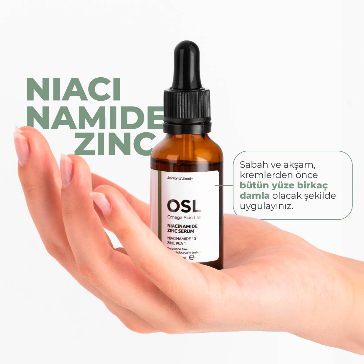 OSL Omega Skin Lab Yağlı Ciltler İçin Niasinamid ve Çinko İçeren Gözenek ve Leke Serumu 30ml - 4