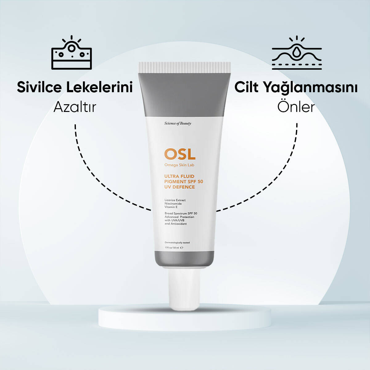 OSL Omega Skin Lab Yağlı ve Karma Ciltler İçin Spf50 Güneş Koruyucu Krem - Ultrafluid Light 50ml - 4